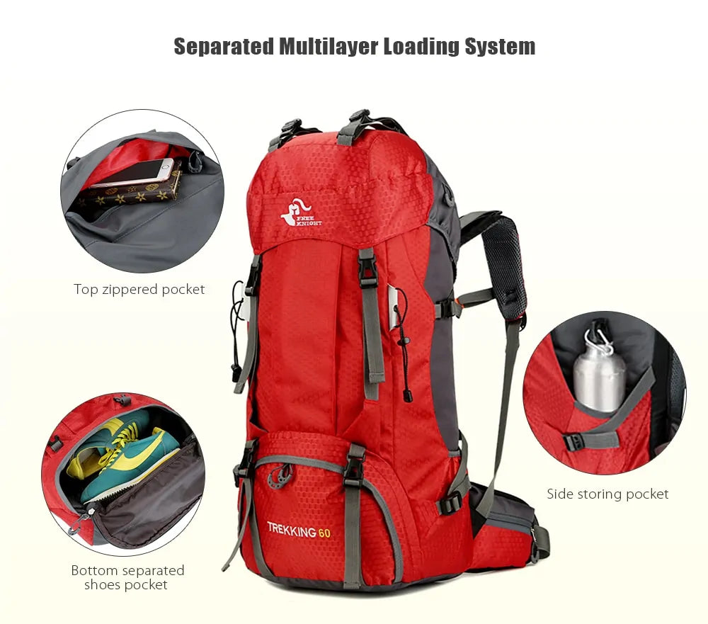 TrekKING Camping Backpack with Rain Cover