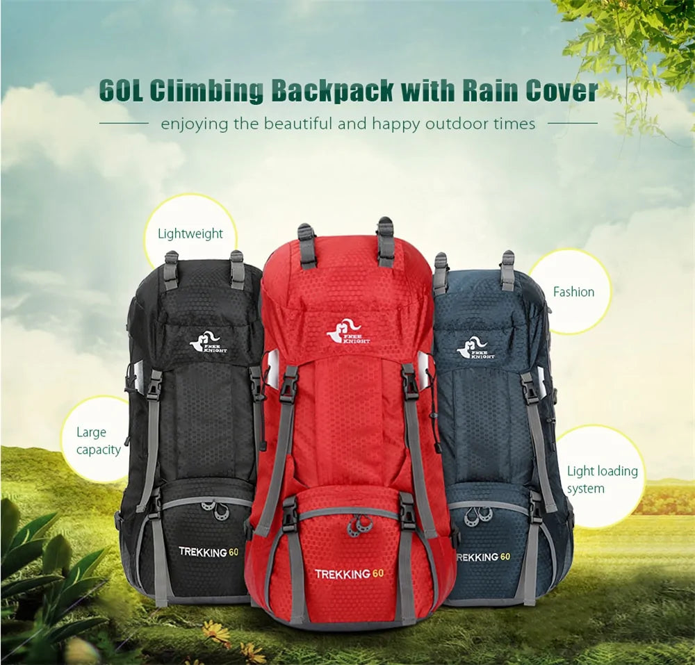 TrekKING Camping Backpack with Rain Cover